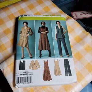 Simplicity 2009 2539 dress pant vest blazer pattern size 20-28